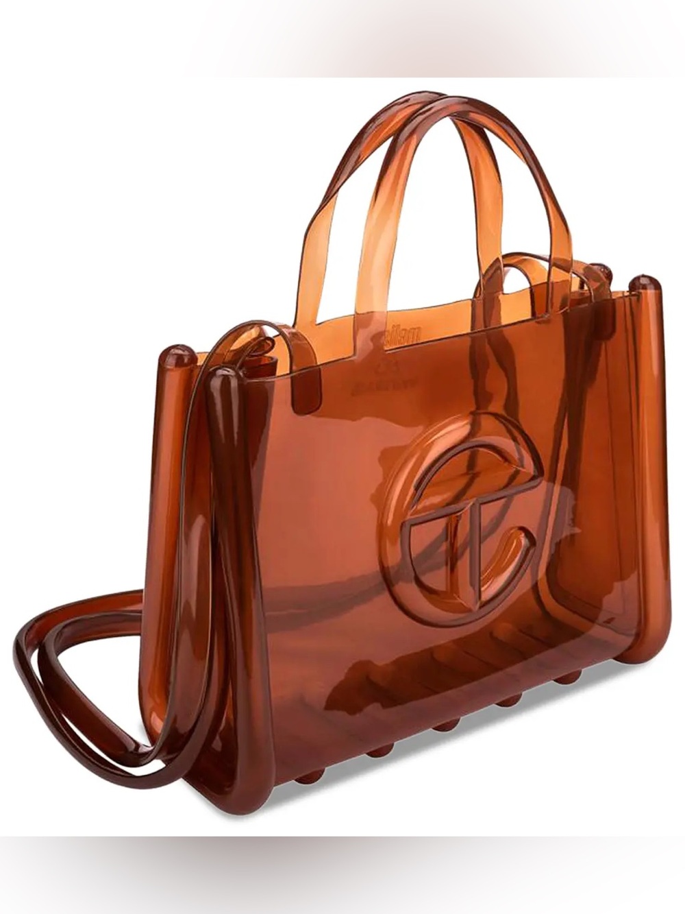 Unbranded Amber Transparent Tote Bag with Top Handles